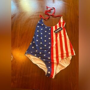 Tipsy Elves NWT American Flag One Piece Swim Suit